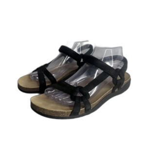 Teva Sandals Womens Size 9 Black Ventura Cork Waterproof Leather Strappy 6389